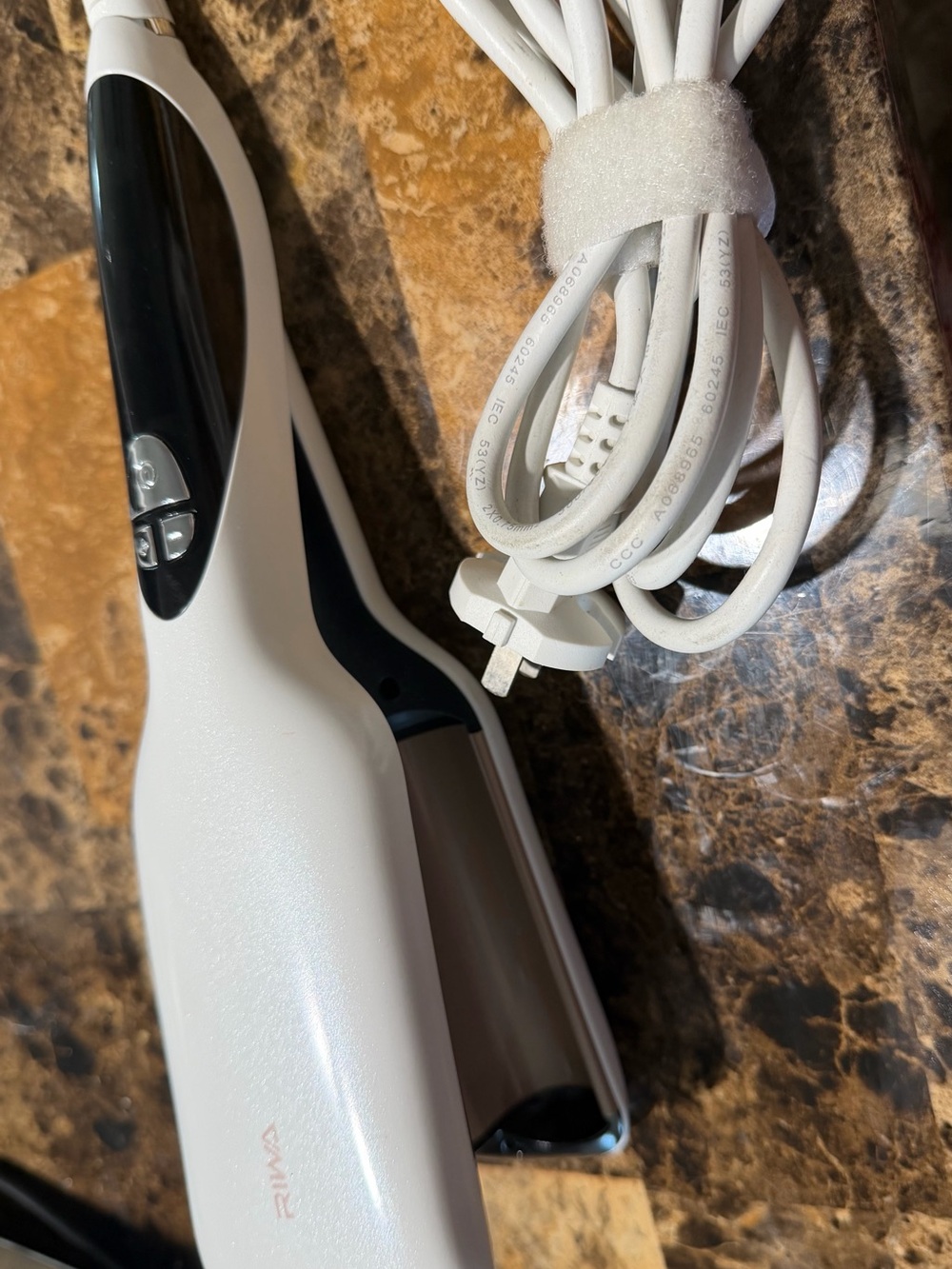 White and Black Electric Hair Styling Brush with Corded Power